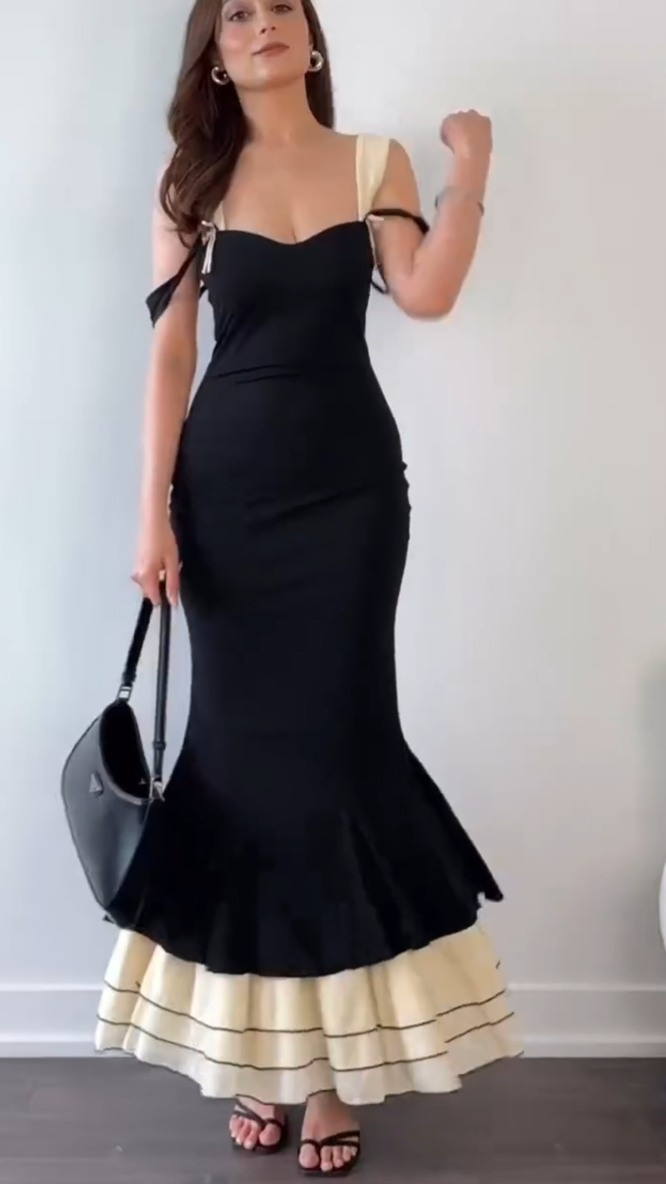 Patchwork fishtail dress